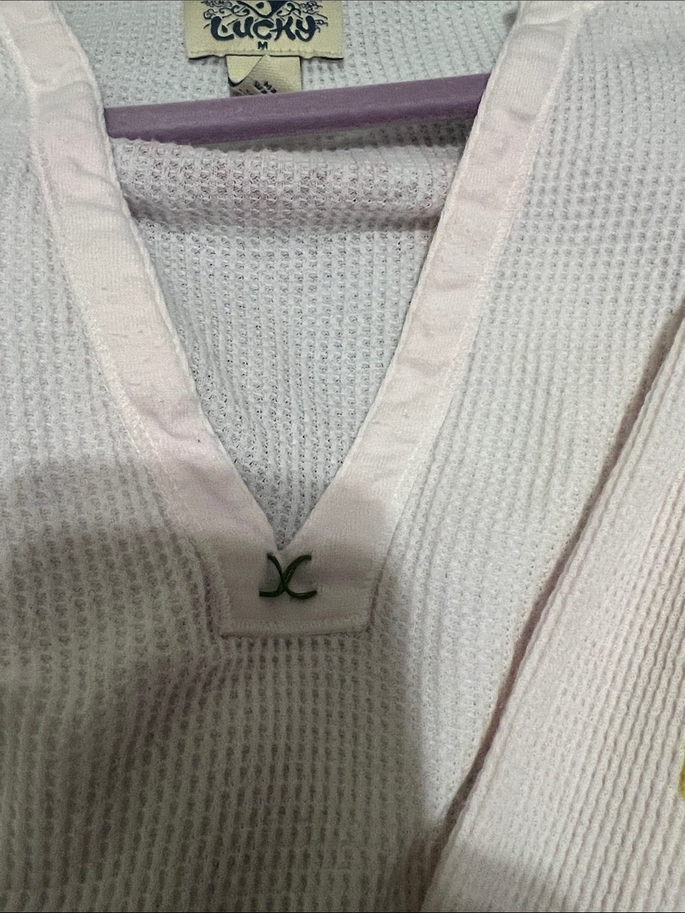Lucky Brand vintage Light Pink Asian Floral Long Sleeve Thermal Top - Picture 6 of 8